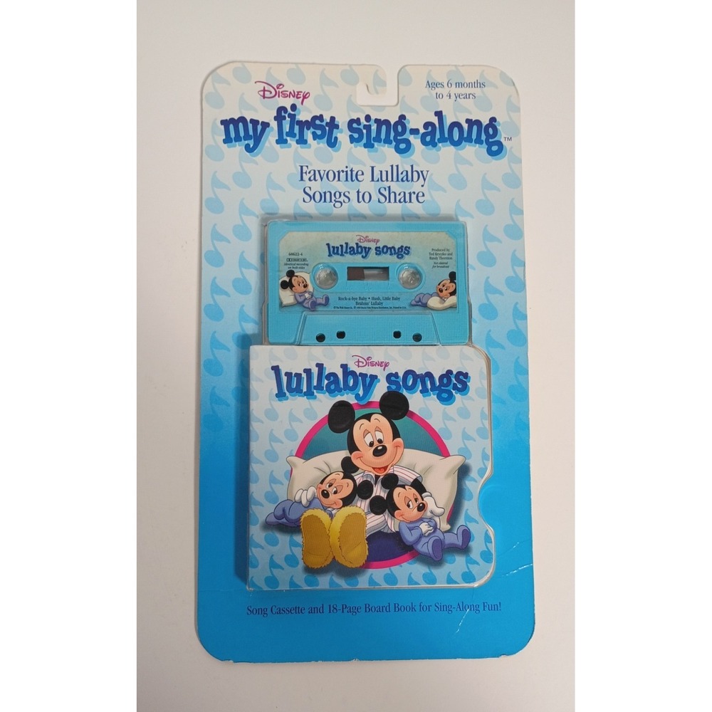 New Vintage 1994 Disney My First Sing Along‎ Lullaby Cassette Book, Light Wear